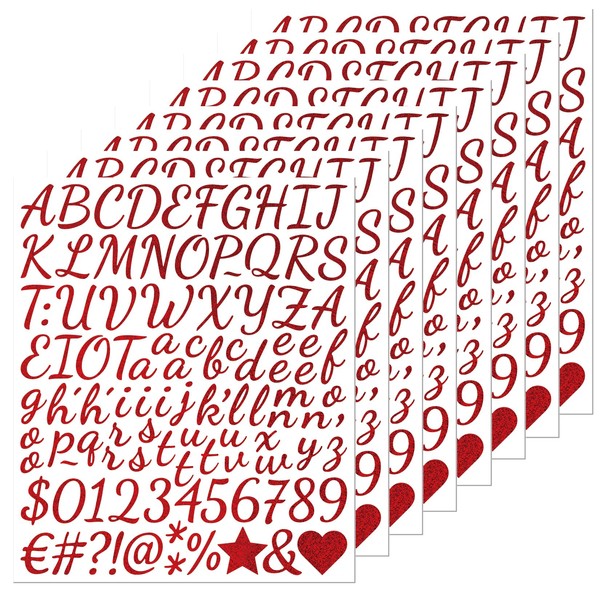 1 Inch Glitter Letter Sticker - Self Adhesive Alphabet Number