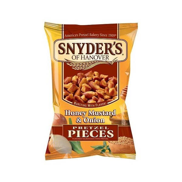 Snyder's of Hanover, Honey Mustard & Onion Pretzel Pieces, 3.5 Oz. Bag (24 Count)