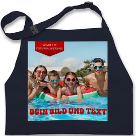 Kinderschürze Schürze Kinder Jungen Mädchen - Bild - Geschenk mit eigenem Foto und Text personalisiert I - 7-14 Jahre - Navy Blau - kinderkochschürzen selbst gestalten own photo schürzen