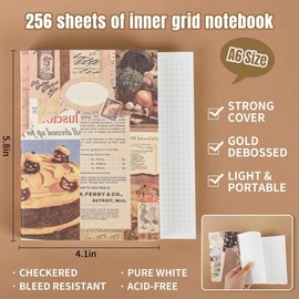 GENCAM Aesthetic Scrapbook Kit, Journaling Scrapbooking Supplies, Vintage Scrapbooking DIY Art Album Craft for Writing, Drawing, Album, Travel Diary (Ccoa Vintage)