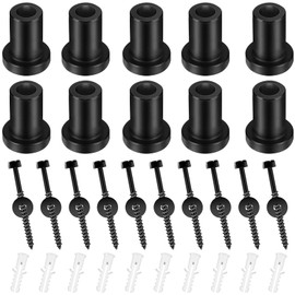 Zonon 10 Set 1-5/16" Barn Door Spacers Kit Sliding Replacement Barn Door Rail Track Hardware Wall Spacers with Screws Lag Bolts Wall Anchor for Connecting Track Connection Device, Metal