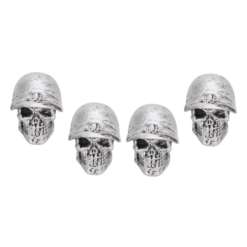 4PCS Tire Valve Caps Skull Style Anti Oxidization Universal for