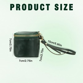 Energather Coin Pouch, PU Leather Coin Purse Coin Purse Pouch for Women and Girls, Mini Bucket Coin Wallet with Wrist Strap Change Purse for Shopping, Dating, Travel, Walking (Black)