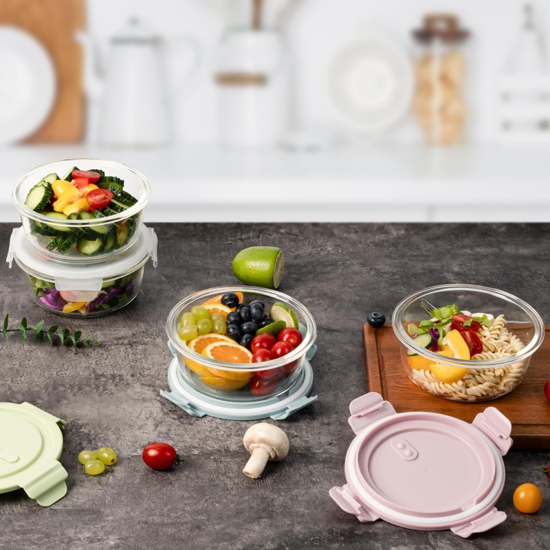20oz Food Storage Containers with lids Set, Airtight 2.5 Cup