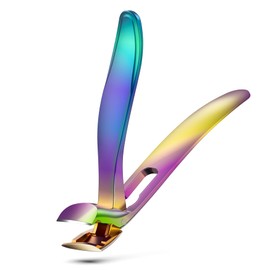 FERYES Zehennagelknipser mit abgewinkeltem Kopf, langer Griff, für Senioren, großer breiter Kiefer, Nagelknipser mit Auffangbehälter für dicke Nägel, einfacheres Trimmen, ergonomisches Design