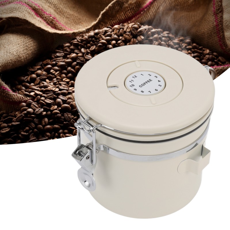 Airtight Coffee Canister 304 Stainless Steel Valve with Scoop for