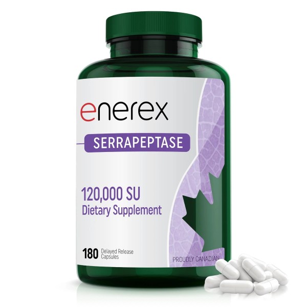 ENEREX High Potency Serrapeptase Supplement 120000 SPU with Delayed Release
