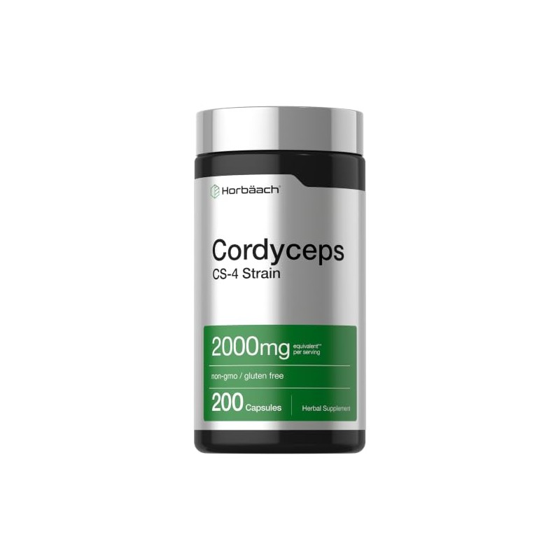 Horbäach | Cordyceps 2000 mg | 200 Cápsulas | Suplemento