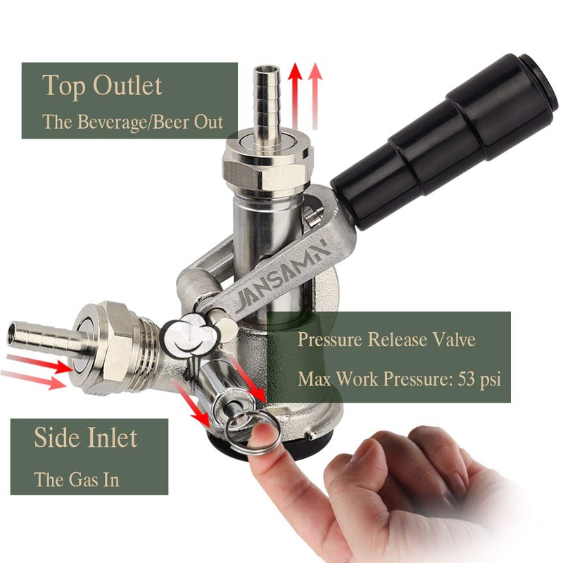 Keg Coupler, Sankey D Tap with 304 Stainless Steel Probe,