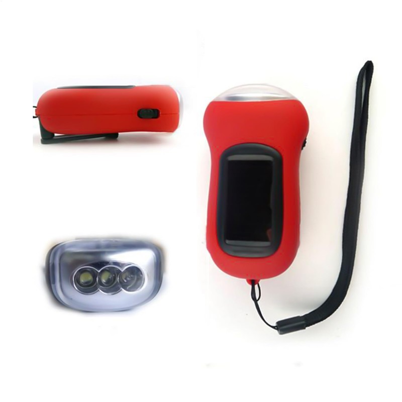 Solar Flashlight | Hand Crank Outdoor Flashlight | Weatherproof Solar