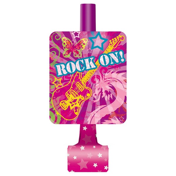 Rock On Girls Party Blowers, 8ct