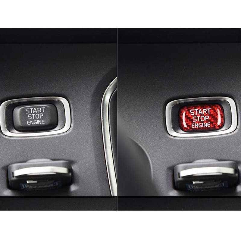 HIBEYO Carbon Red Push Button Start Stop Switch for Volvo
