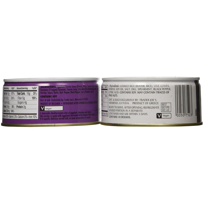 Trader Joe's Greek Bundle - Dolmas Vine Leaves Stuffed with