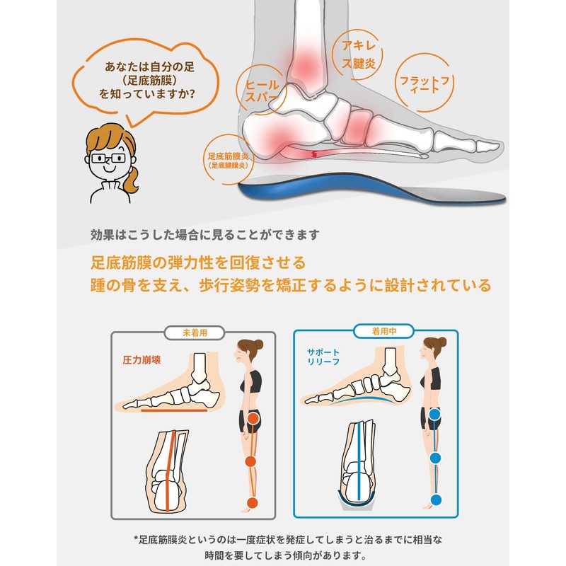 Prolife Insole Shock Absorption [Physical The Supervision] Heel Insole Arch