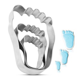 Foot Cookie Cutter for Baby Girl Boy Shower, Footprint, Party Favors Set of 3