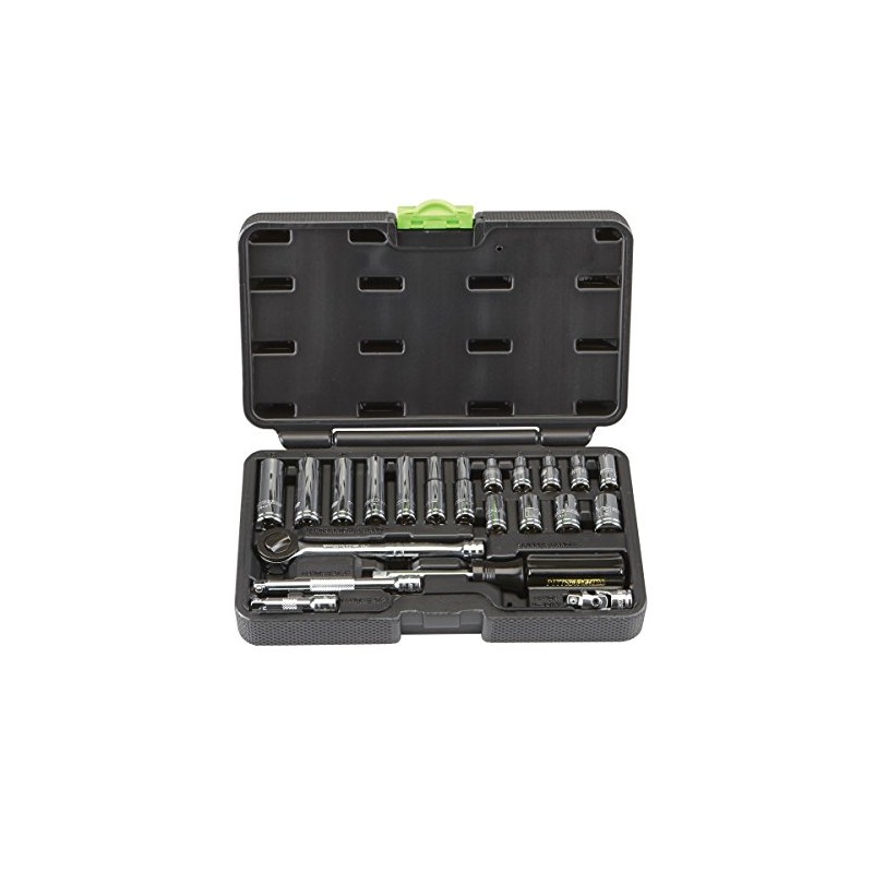High Visibility 1/4 in. Drive Metric Socket Set 21 Pc
