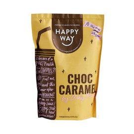 HAPPY WAY Ashy Bines Choc Caramel Vegan Protein Powder - 500g | Smooth, Sweet Combo of Cocoa and Caramel Flavour | Supports Toning & Muscle Recovery | Ideal for Shakes, Smoothies & Healthy Recipes