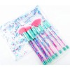 Sparkles Glitter Makeup Brushes Set, Cute Fan Foundation Glitter Unicorn
