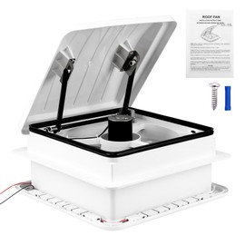 Pafessa 14” RV Roof Vent Fan 4 Speed Reversible - 12V RV Bathroom Vent Fan - Deluxe RV Electric Open RV Roof Vent, Touch On-Off, Speed Controls, Manual White Dome