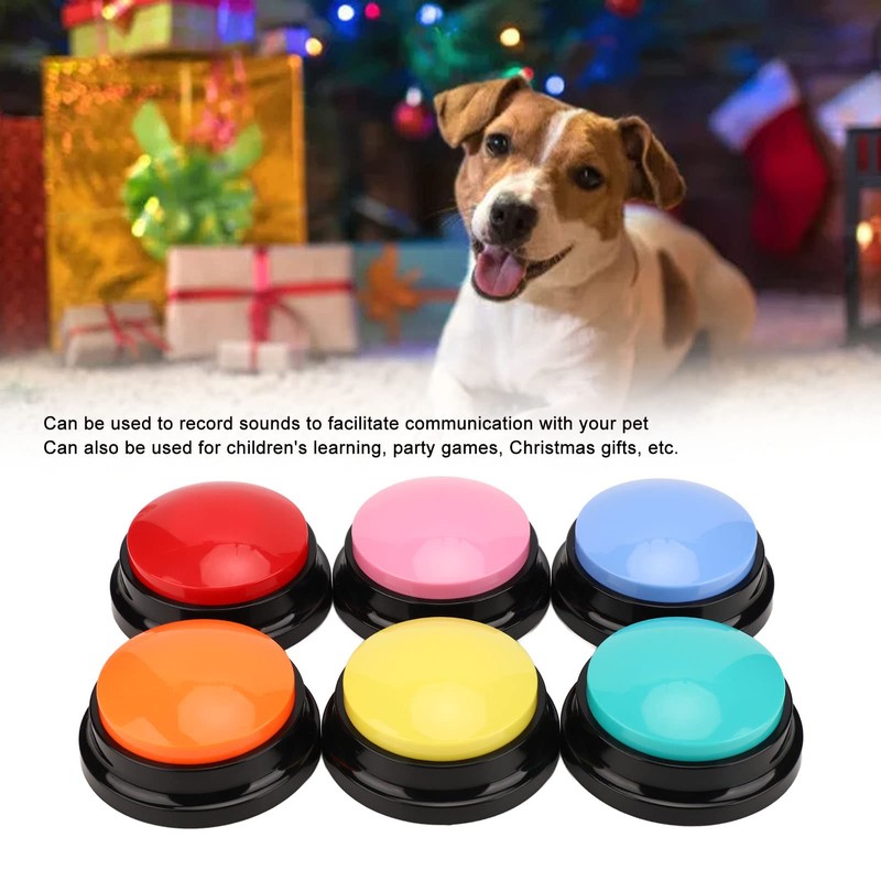 Pack of 6 Dog Recording Buttons, Multifunctional, Portable 30 Second