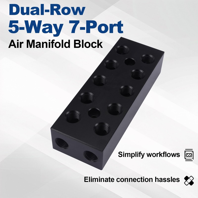 Dual-Row Air Manifold,Air Compressor Manifold, Air Inline Manifold Block Splitter,