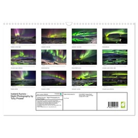 Iceland Aurora - Night Photography by Tony Prower (Wall Calendar 2026 DIN A3 Landscape), CALVENDO 12 Month Wall Calendar