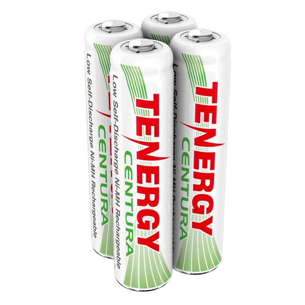 Tenergy Centura AAA NIMH Rechargeable Battery, 800mAh Low Self-Discharge Triple A Battery, 4 Pack