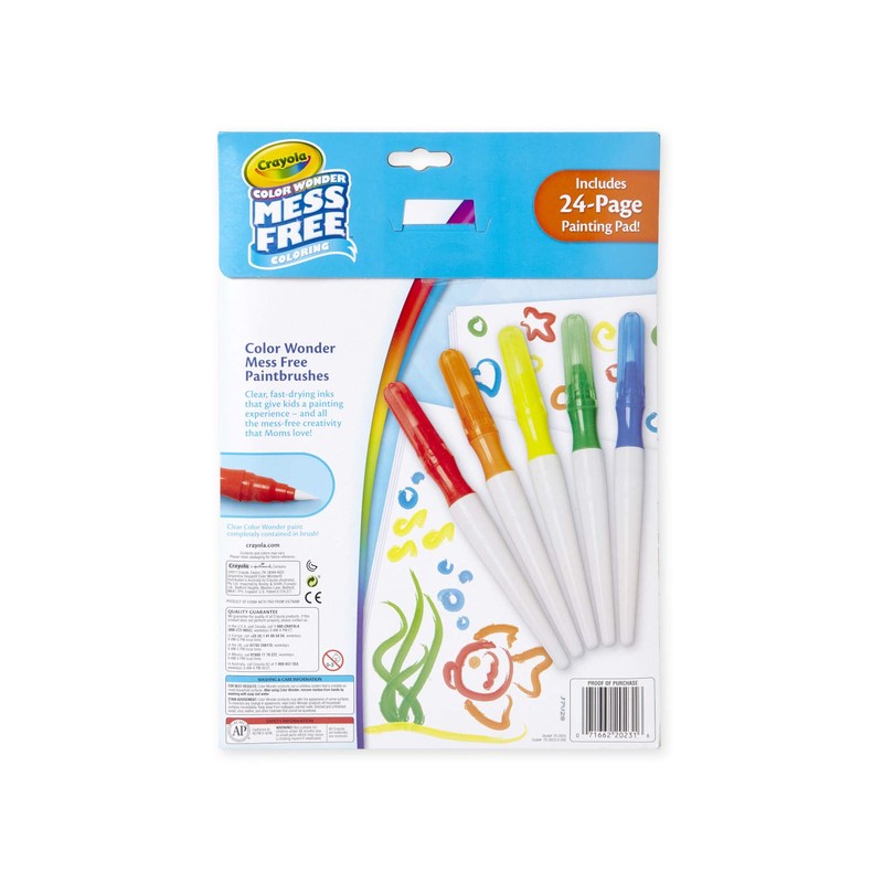 Crayola Color Wonder Paintbrush Pens & Paper, Mess Free Coloring