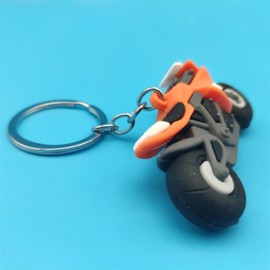 IZROLO Fashion Car Lovers 3D Motorcycle Keychain Motorcycle Model for Boyfriend or Friend Christmas Gift Valentine's Day Gift (Orange)