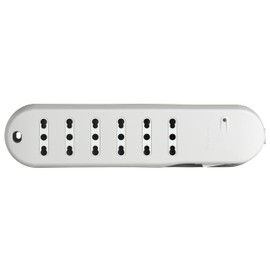 BTicino Electric Power Strip Slim with Safe Light Switch and Lightning Protection, 6 Sockets 10/16 A, Cable 1.5 m, Space Saving, 2500 W, Colour White