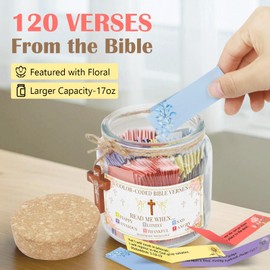 Bible Verse Jar with 120 Scriptures, Christian Gifts for Women, Read Me When Bible Verses Hope Jar for Daily Encouragement, Inspirational Birthday Gifts for Mom Dad Kids Friends