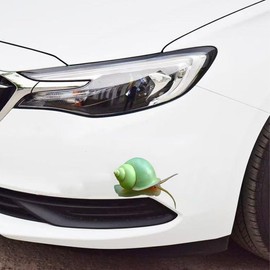 Calcomanía decorativa impermeable para coche, 3D de caracol verde, para vehículos, 2 piezas