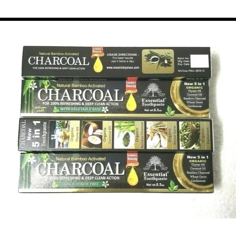 Essential Palace 1 Tube Bamboo CHARCOAL Toothpaste 5 in 1