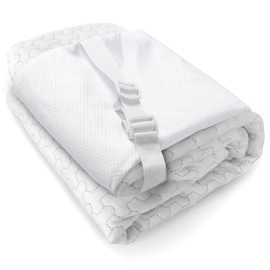 Slumbrae Mattress Topper Cover, 2 Inch King Size, Oeko-Tex Certified, Zippered with Adjustable Straps, Anti-Slip Silicone Bottom, Removable & Washable - Cover Only, No Topper