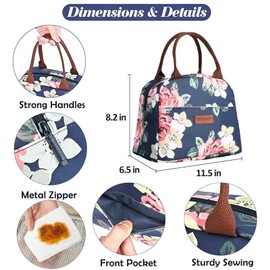 ZXTGBQ Insulated Lunch Bag, 11 L, Cool Bag, Foldable Lunch Bag, Portable Cool Box, Small Work/On the Go, Reusable, Portable Cool Bag, Portable Lunch Box for School, Office, Travel, Picnic