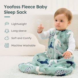 Yoofoss Fleece Baby Sleep Sack 1-6 Months, 2 Pack 1.5 Tog Baby Wearable Blanket with 2-Way Zipper, Toddler Sleeping Sack, Soft Warm Lightweight
