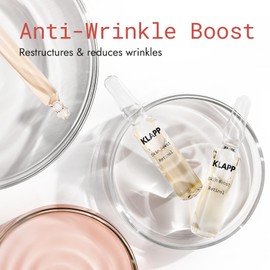 KLAPP Cosmetics Skin Boost Retinol Ampoules for Face, with Anti-Ageing Effect, Finer and Smoother Skin,(5 x 2 ml)