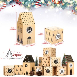 Kesote 24Pcs Advent Calendar Gift Boxes with Number Stickers, Advent Calendar 2024 Countdown Calendar DIY Gift for Adults & Kids