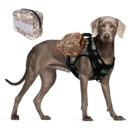 Dog Tactical Harness with Reflective Design, Breathable and Adjustable Tactical Dog Vest, No Choke Dog Harness, Military Grade Gear for Training, Hunting, Outdoor Adventures, Camouflage L