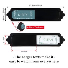 Dishwasher Magnet Clean Dirty Sign, Funny and Minimalist Botanical Sliding Indicator, Durable & Scratch Resistant Design for Modern Kitchen Accessories