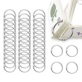 100 Pcs Loose Leaf Binder Rings, Binder Rings Keychain 30mm/1 Inch, Paper Organization, Home Office Book Rings for Scrapbook Notebook