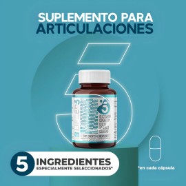 Suplemento Para Articulaciones, Huesos y Msculos Lifeed5 120 Cpsulas de Glucosamina, Condrotina, Calcio, Vitamina D y Colgeno Multivitaminico para... 