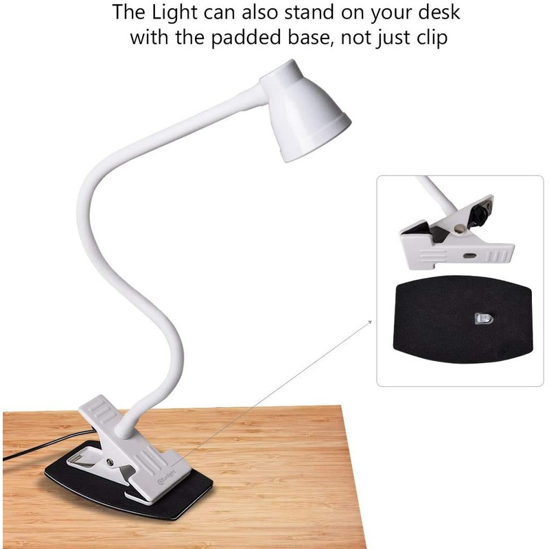 CeSunlight Clamp Desk Lamp, Clip on Reading Light, 3000-6500K Adjustable