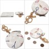 COACH CHALK/MULTI RACQUET PRINT CIRCULAR ZIP COIN POUCH KEY RING