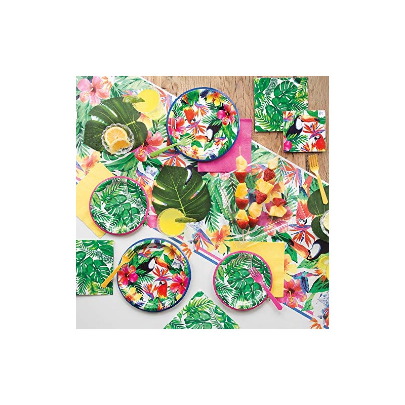 Unique Palm Tropical Luau Plastic Rectangular Table Cover - 54"