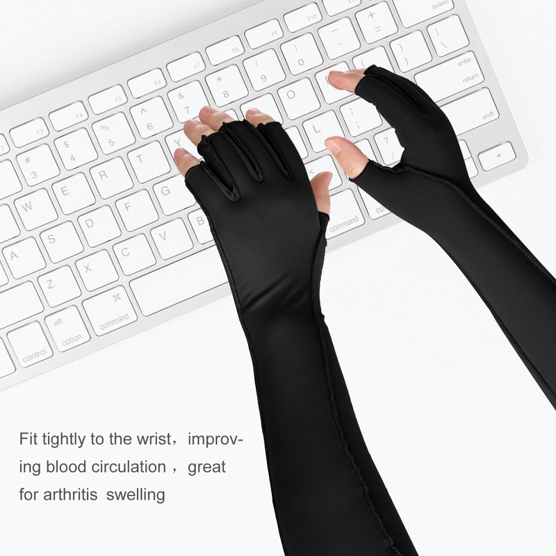Janmercy 3 Pairs Arthritis Compression Gloves Women Men for Carpal