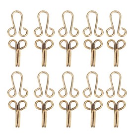 Ganchos para Abrigo de Piel, 10 Piezas Cierres de Metal para Ropa, Broches para Abrigos y Ropa Interior, Accesorios de Costura para Chaquetas y Suéteres (Bronce)