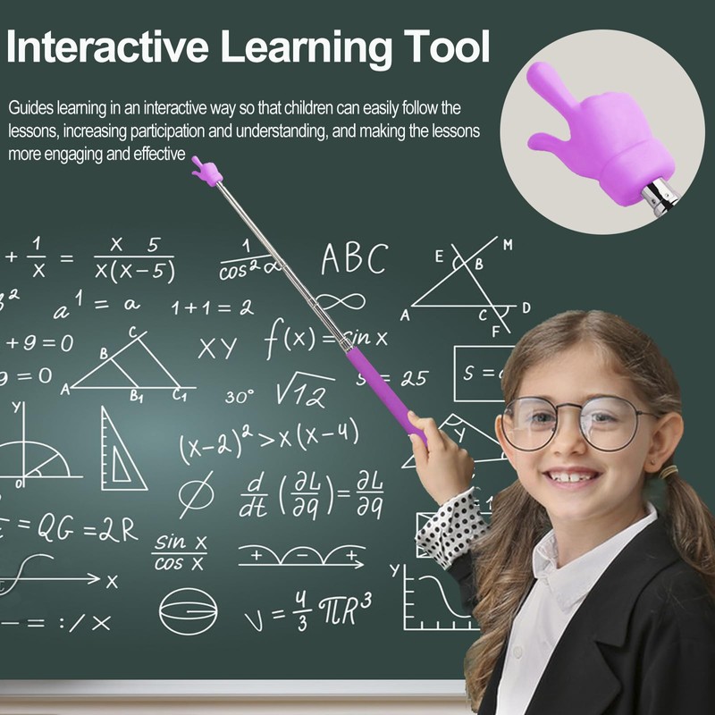 HungGato 2 Pcs Telescopic Teacher Pointer Stick, Retractable Finger Pointer