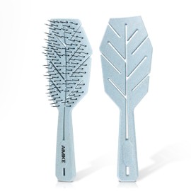 AIMIKE Vented Bio-Friendly Brush with Flex Soft Bristles - No Pull for Curly, Straight, Wet or Dry Hair for Women, Men, and Kids (Blue, 1pc)