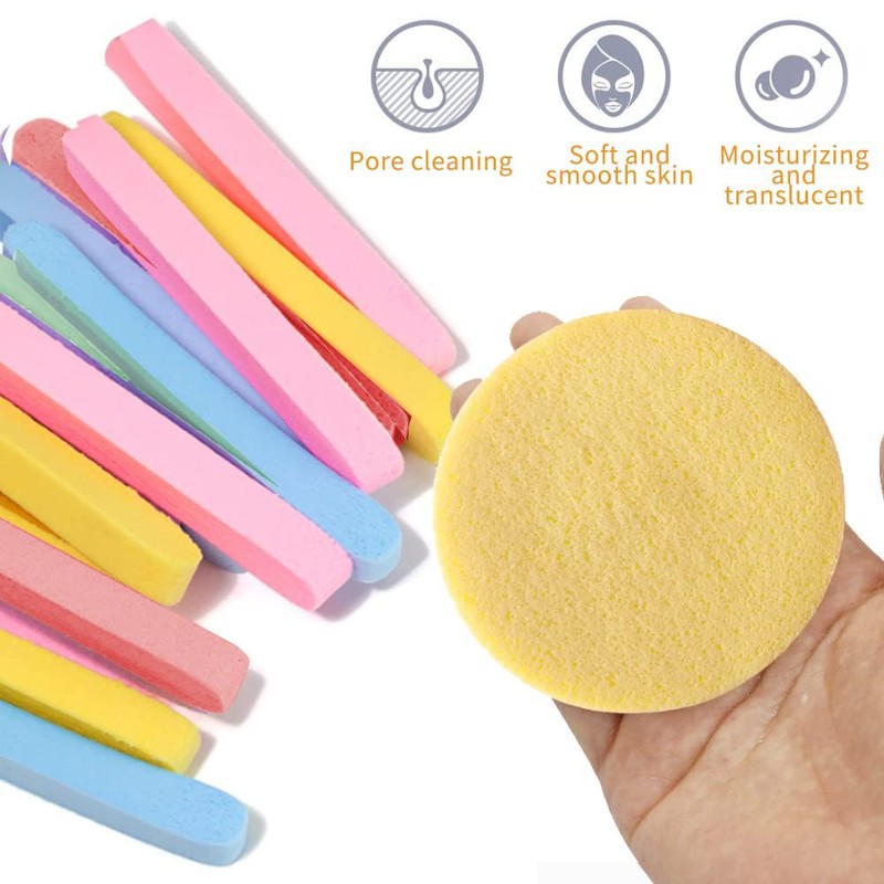 Pack of 120 Compressed Face Sponges Delmkin Round Cosmetic Sponges